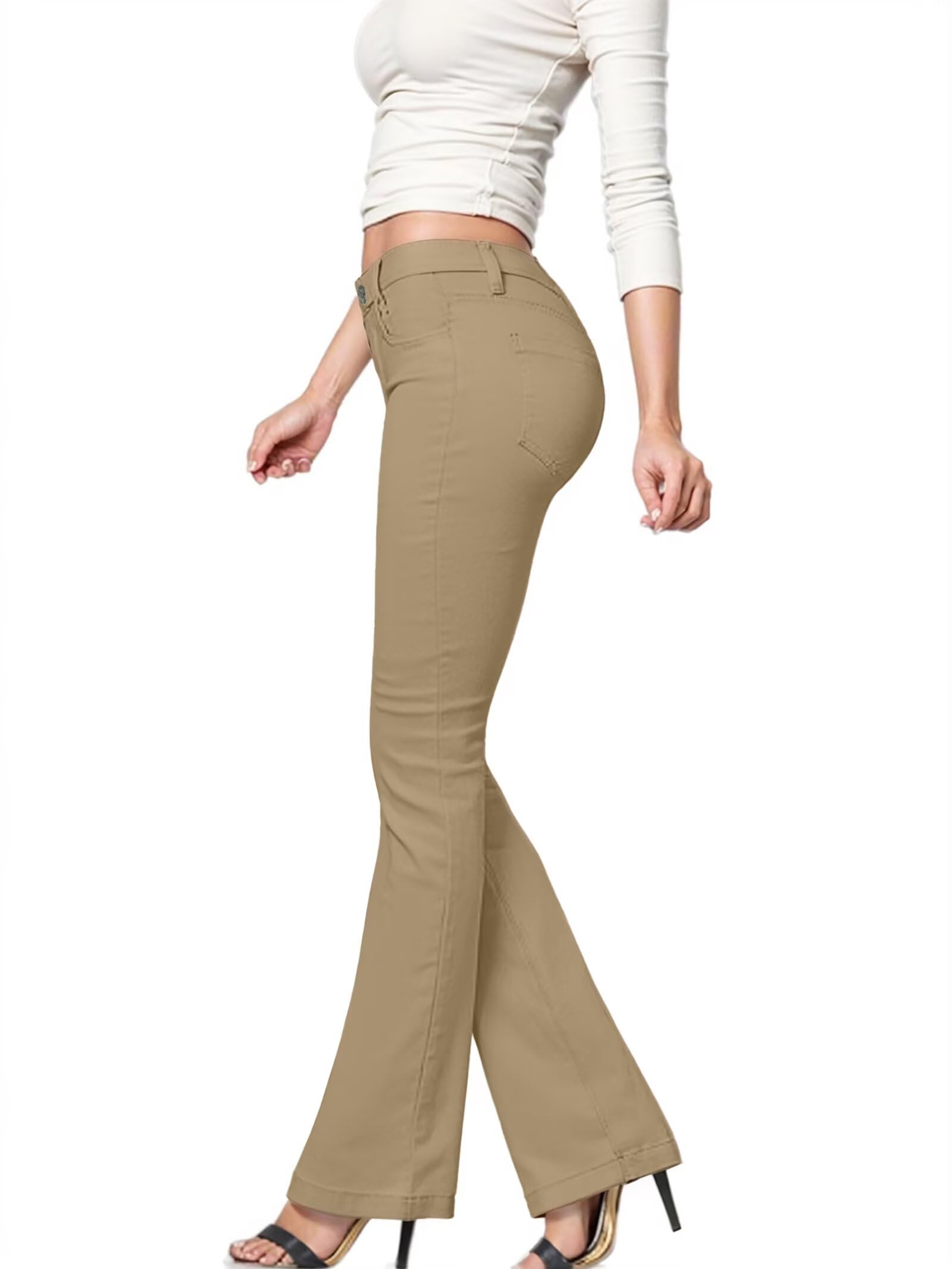 Hybrid Company Womens Slim Boot Cut Stretch Pants