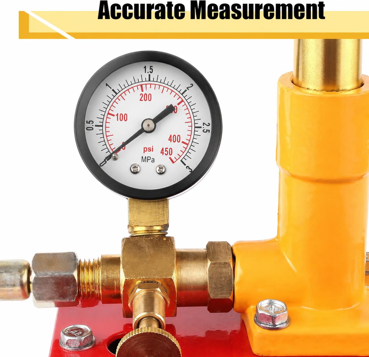 Pompa di Espulsione e Riempimento 5 L, per Riscaldamento 5 MPa, Esame Idraulico Manuale 0-40 Bar, on Scala Chiara e Tubo di Pressione 1,8 m
