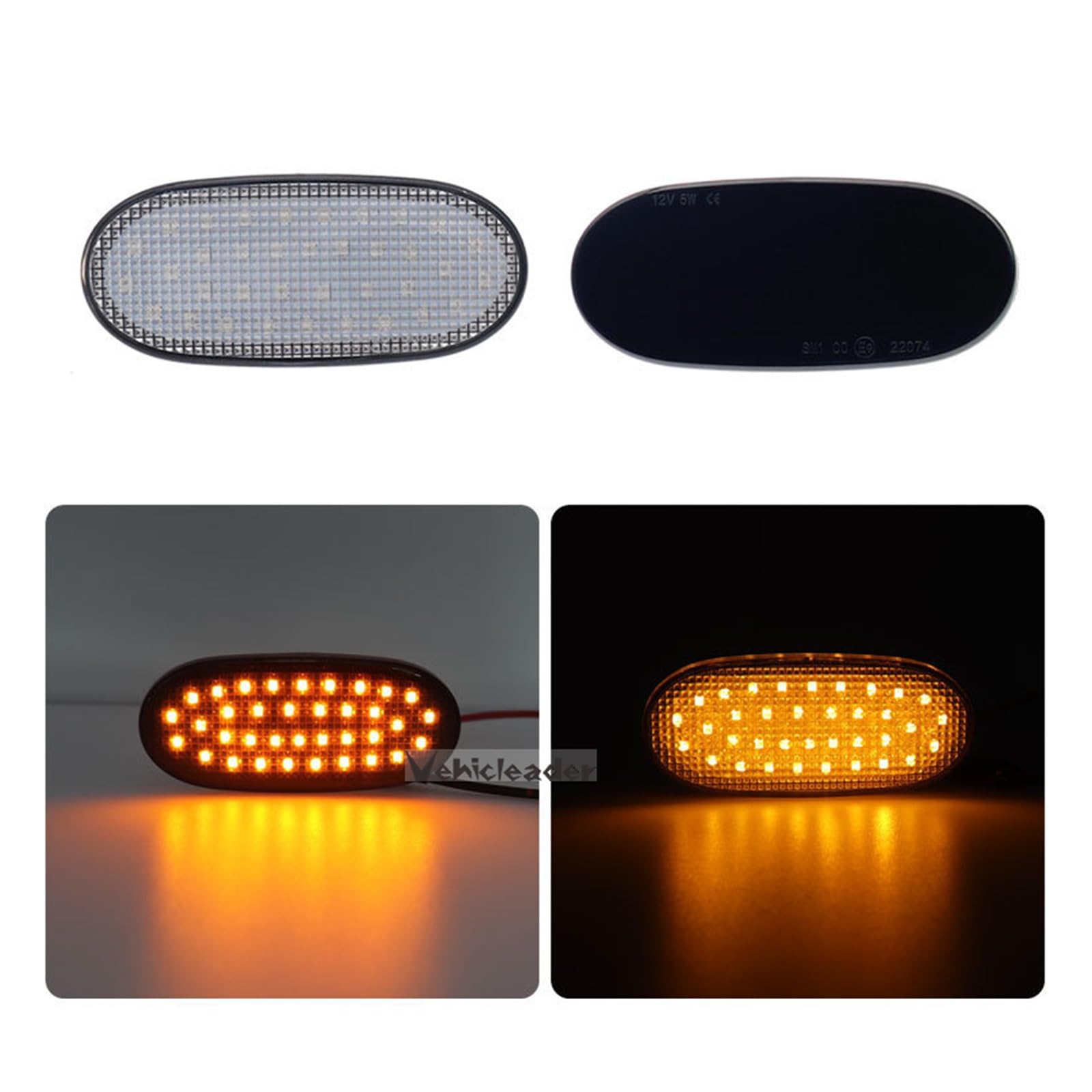 2/6pcs Dinamico Luce di Indicatore Laterale Ripetitore Laterale Lampada Indicatore di Direzione Lampada di Pannello for Crafter 2006 for Sprinter W906(6Pcs Clear Dynamic)