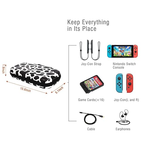 Miniatura 7 de Lokigo Carrying Case for Nintendo SwitchSwitch OLED Model (2021), Portable Travel Girls Carry Case Protective Hard Shell with 16 Games Card