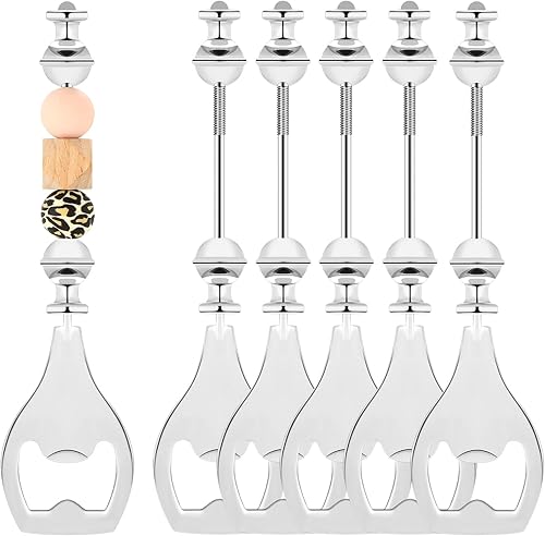 FoldTier Abrebotellas reutilizable con cuentas, 6 unidades, abrebotellas decorativo con cuentas para camareros, abrebotellas de cuentas para el día