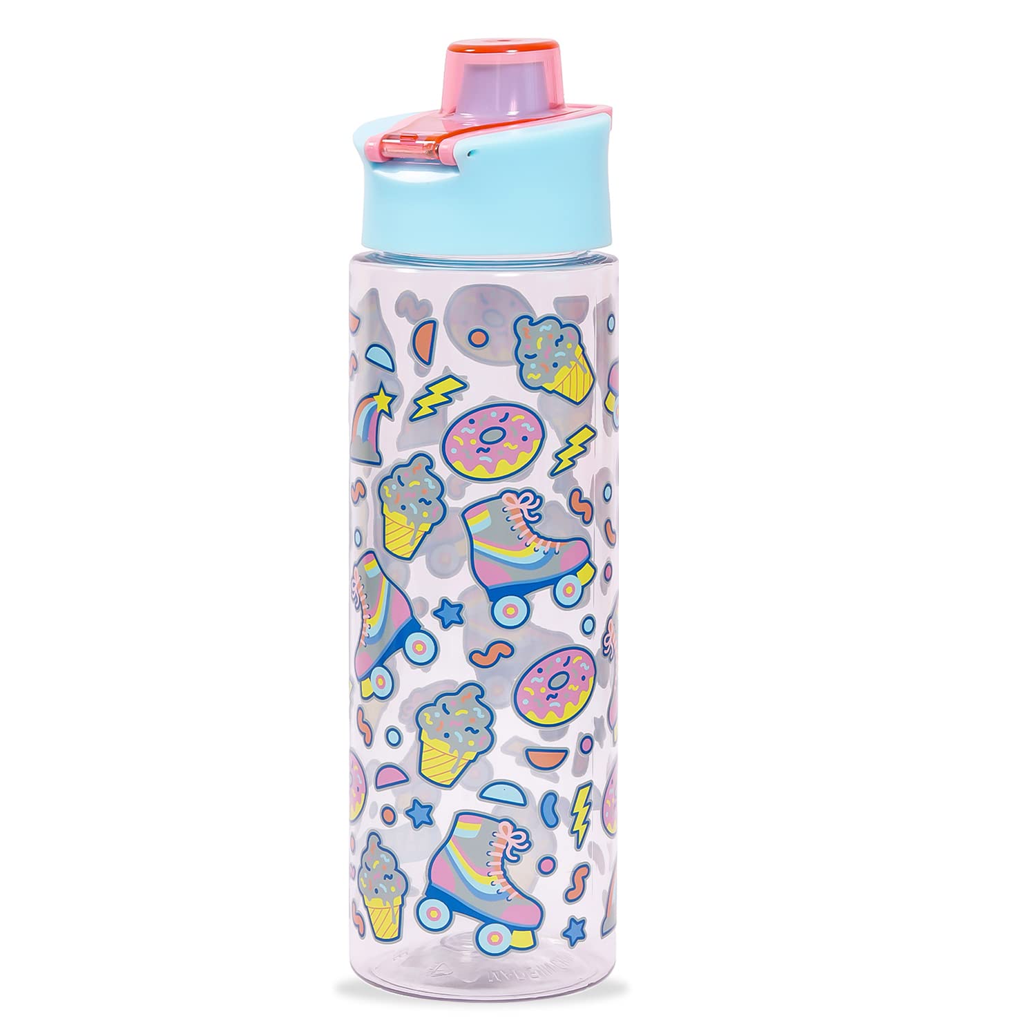 Eazy KidsTritan Water Bottle w/Flip Lid, Gen Z Skater - Blue, 750ml