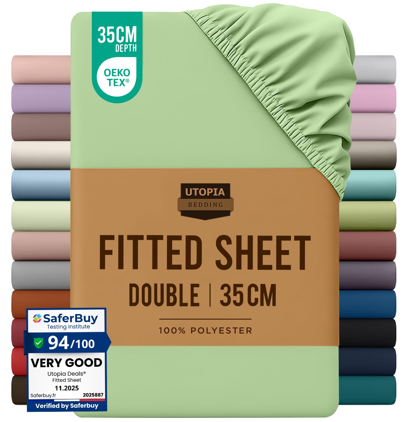 Utopia Bedding Fitted Sheet King, White - Deep Pocket 14 inch (35 cm) - Easy Care - OEKO-TEX Certified - Soft Brushed Microfibre Fabric - Shrinkage and Fade Resistant - Bottom Sheet — view 110