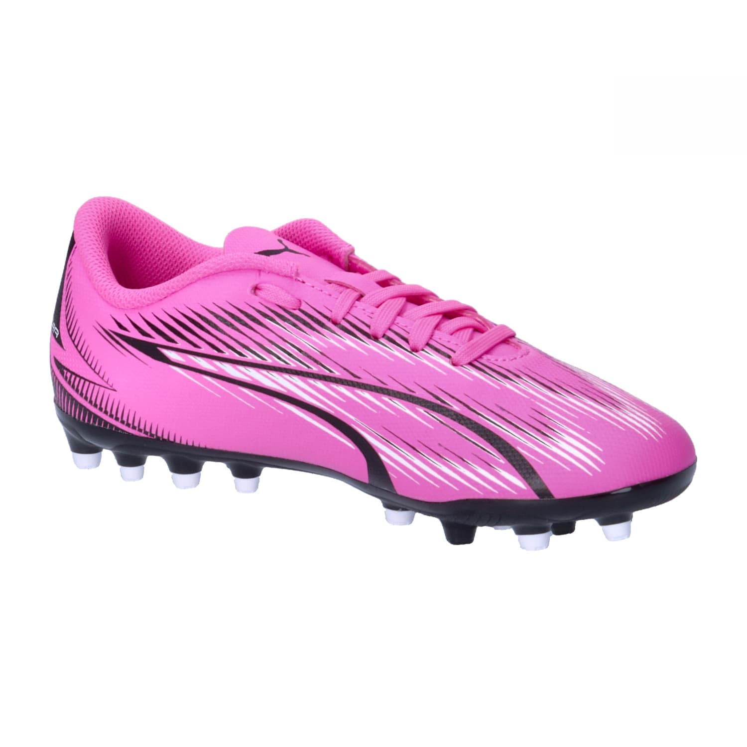 Puma Unisex Youth Ultra Play Mg Jr Soccer Shoes, Poison Pink-Puma White-Puma Black, 38.5 EU