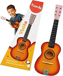 Mini Violão Semi Profissional Para Crianças Infantil Corda Em Aço Acústico Instrumento Musical Kizumba