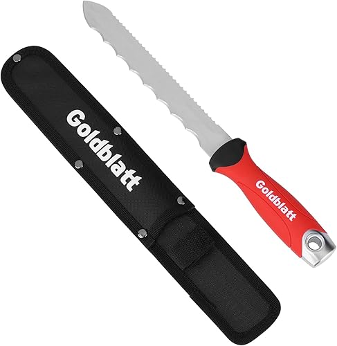 Goldblatt Cuchillo de aislamiento, hoja de acero inoxidable de 8 pulgadas, herramienta de corte de aislamiento de doble cara afilada dentada para