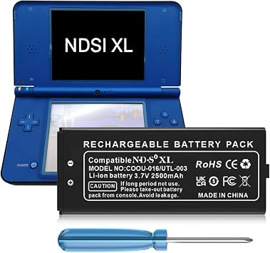 SHENMZ DSi XL Battery UTL-003 2500mAh High Capacity 0-Cycle Li-ion Replacement for Nintendo DSi XL,DSi LL with Repair Tools Not for DSi NDSi DS Lite