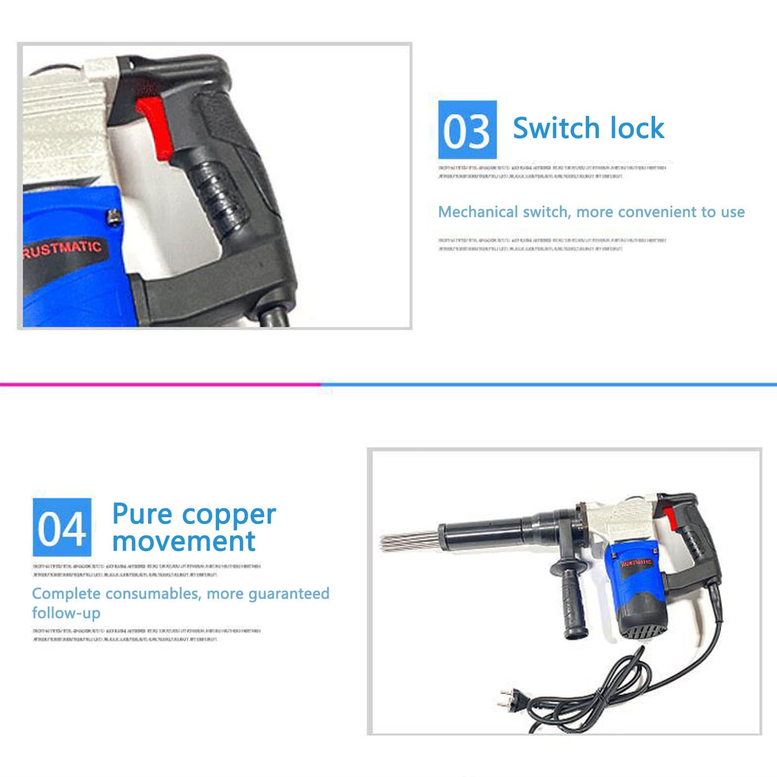 Scrostatore ad aghi ad aria compressa,Detergente per scorie, 4500 giri/min