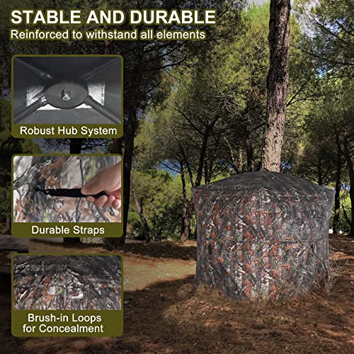 Seeutek Hunting Blind, See Through Hunting Blinds 270 Degree With Carrying Bag, 3 Person Pop Up Ground Blinds For Deer Hunting, Portable Durable Deer Blind For Hunting. #TOP2