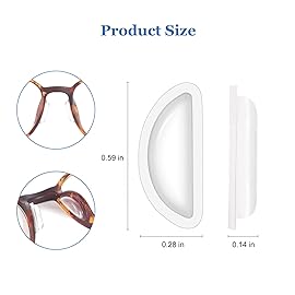 Mr.ZzjOOj Eyeglass Nose Pads, Soft Silicone Adhesive Air Chamber Glasses Nose Pads, 3.5mm Heighten Nose Pads for Plastic Frames, 12 Pairs (Clear)
