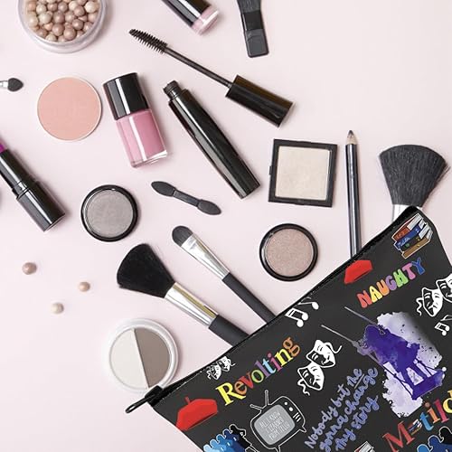 Miniatura 5 de TSOTMO Televisión Regalo Comedia Tragedia Máscara Teatro Drama Bolsa Regalos Actriz Bolsa Cremallera Bolsa Amante Musical, Beige, Blk-matilda