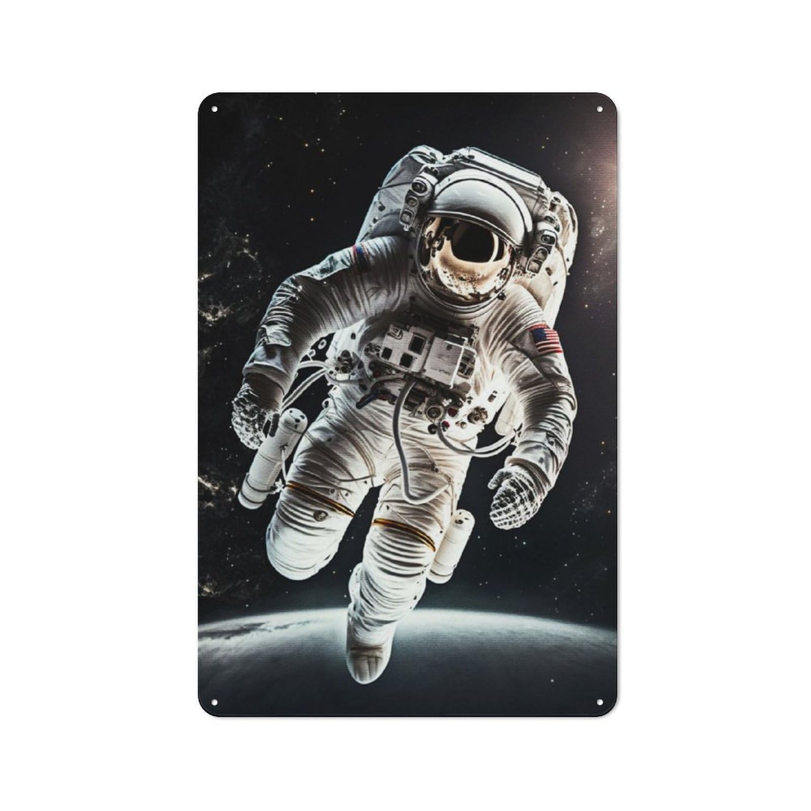 Junmoney Space Walk Tin Wall Plaque 30X20cm With For Man Cave Or Games Room, For Updating Man Cave And Games Room After Moving