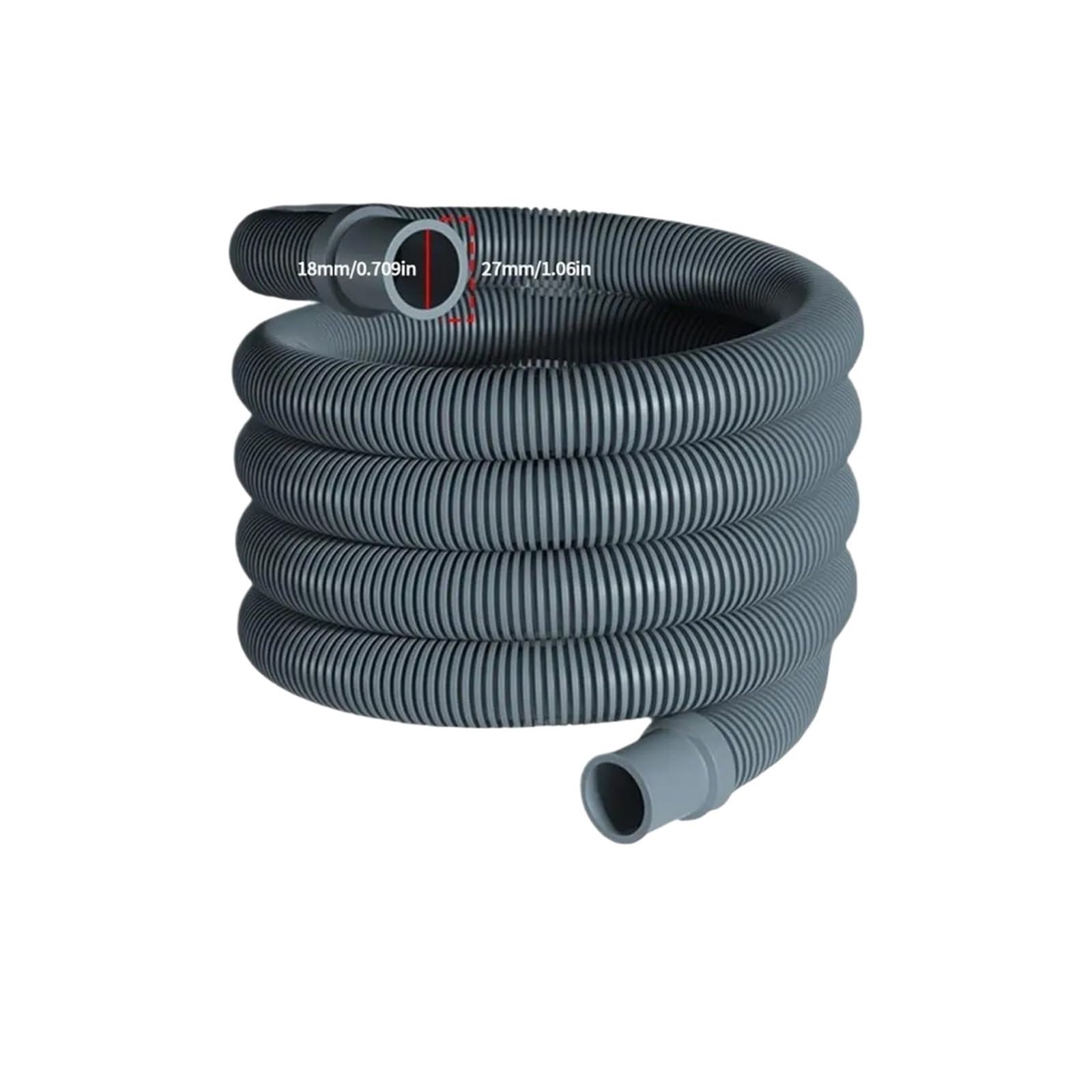 Evcshginw 1 Pcs Washing Machine Drain Hose Discharge Pipe Kit Washer Tube Corrugated Dishwasher With Clamp, Connector