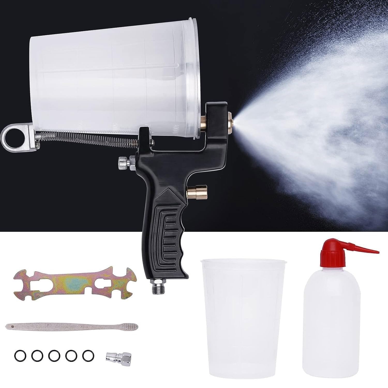 Ręczny pneumatyczny pistolet natryskowy z kubkiem 1000 ml, regulowany przepływ powietrza do nakładania żelkotu w domu, przemyśle, renowacji i projektach DIY