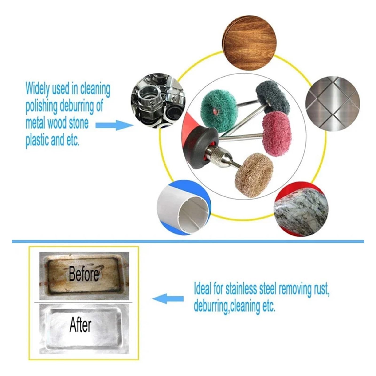 Nylon fiber polijstschijf 5 stks Mini Borstel Schurende Wiel Nylon Fiber Slijpen Schuurkop 1 stks 2.35mm-3mm Schacht Buffing Polijstwiel Gereedschappen, 150-600 mesh, 3.0mm Staaf(150 Mesh,3.0mm Rod
