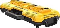 DEWALT DCB104 4-Port 8 Amp Fast Battery Charger for 12V/20V MAX & FLEXVOLT Batteries - Simultaneous Charging Station