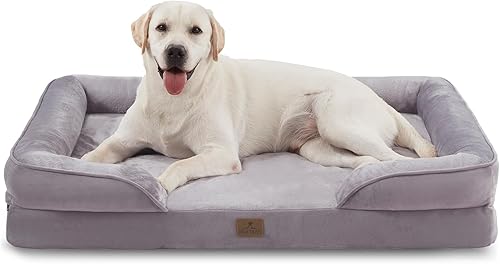 Miniatura 31 de Bedfolks Cama ortopédica para perros, sofá cama impermeable para perros medianos, sofá cama de espuma de huevo para mascotas con funda extraíble