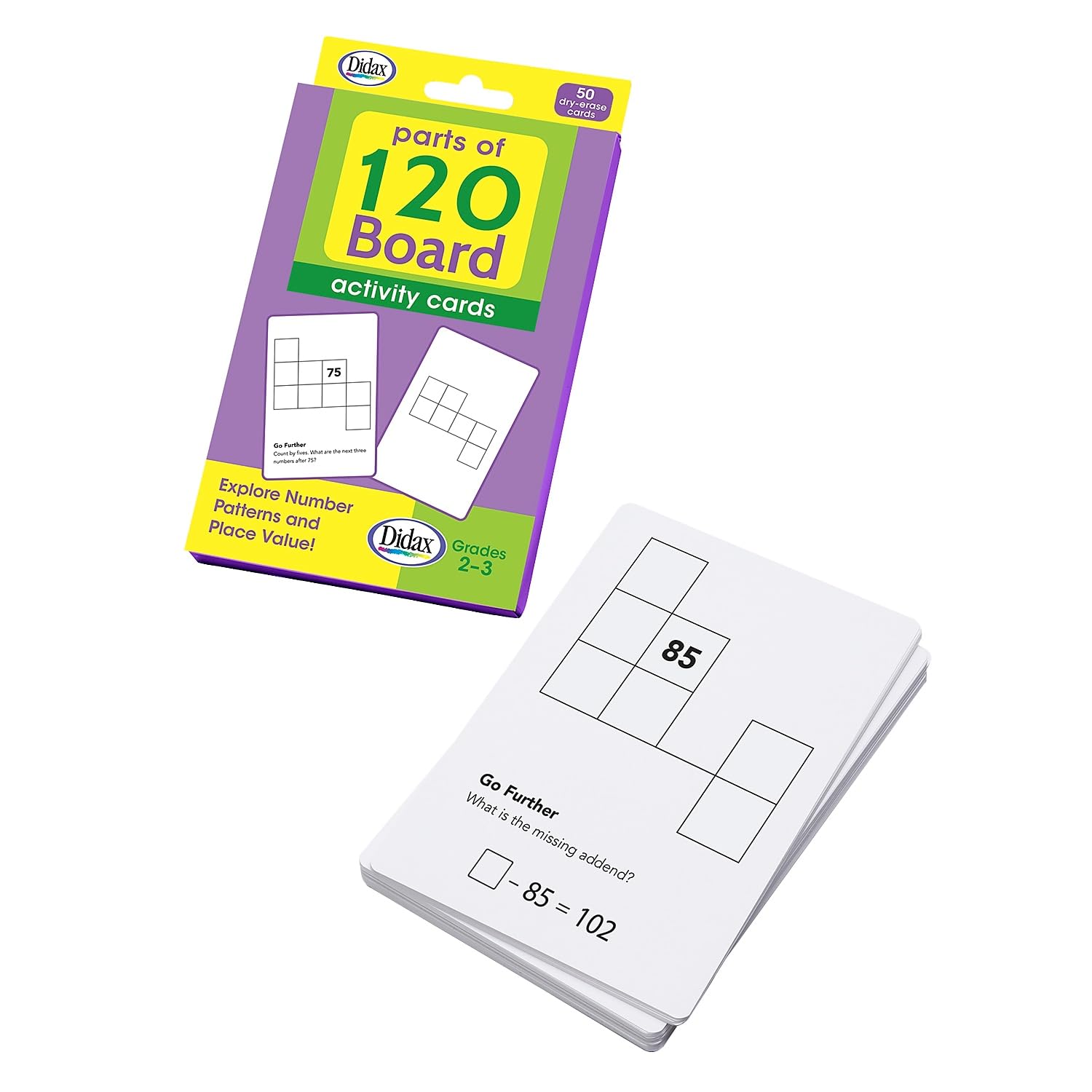 Didax Parts of 120 Board Activity Cards, Grades 2 to 3, White