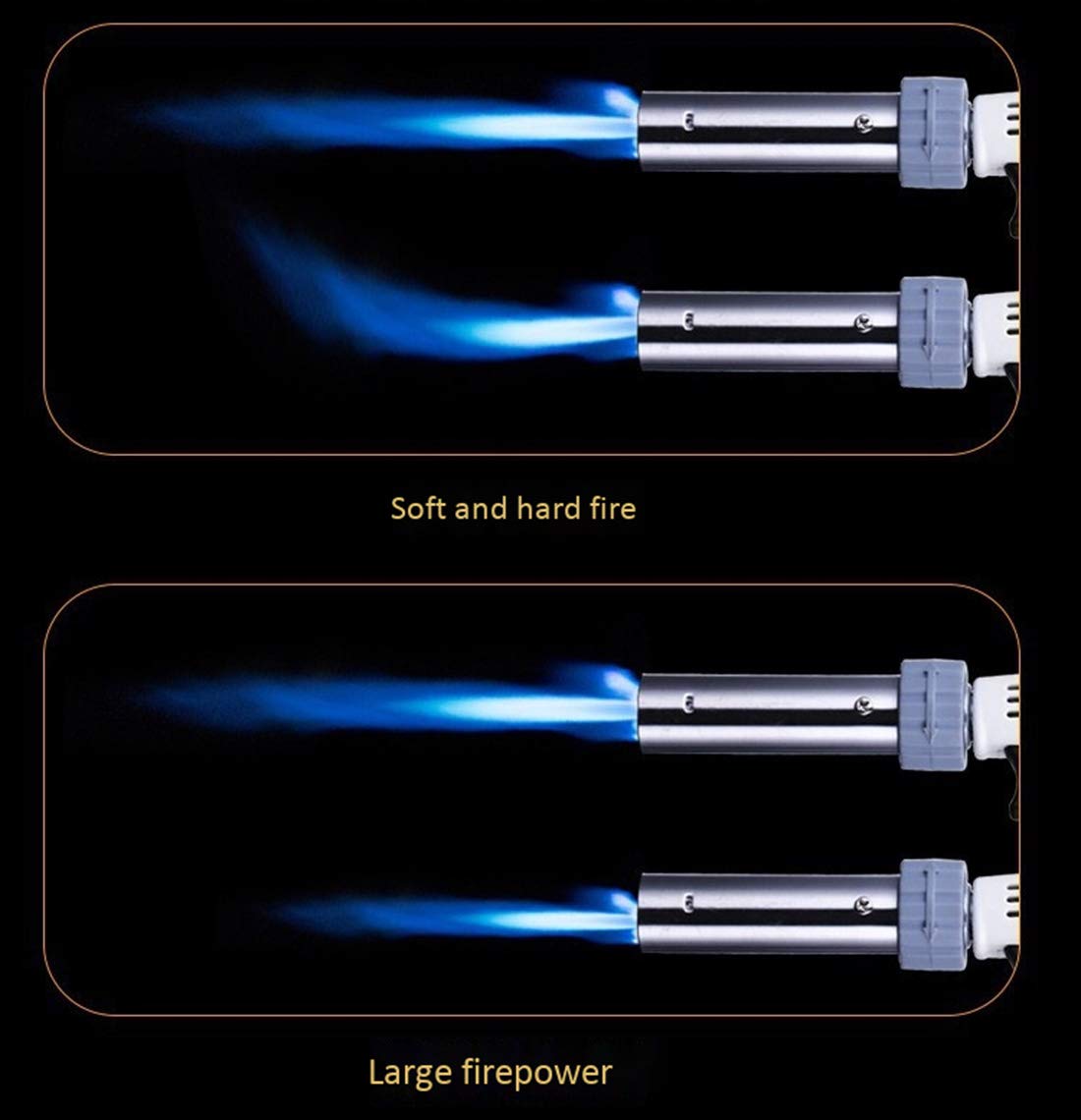 Flamme Réglable de Briquet de Butane de Cuisine de Chalumeau Inversion de 360 Degrés pour Le BBQ/Crème/Faisant Cuire/Souder,A