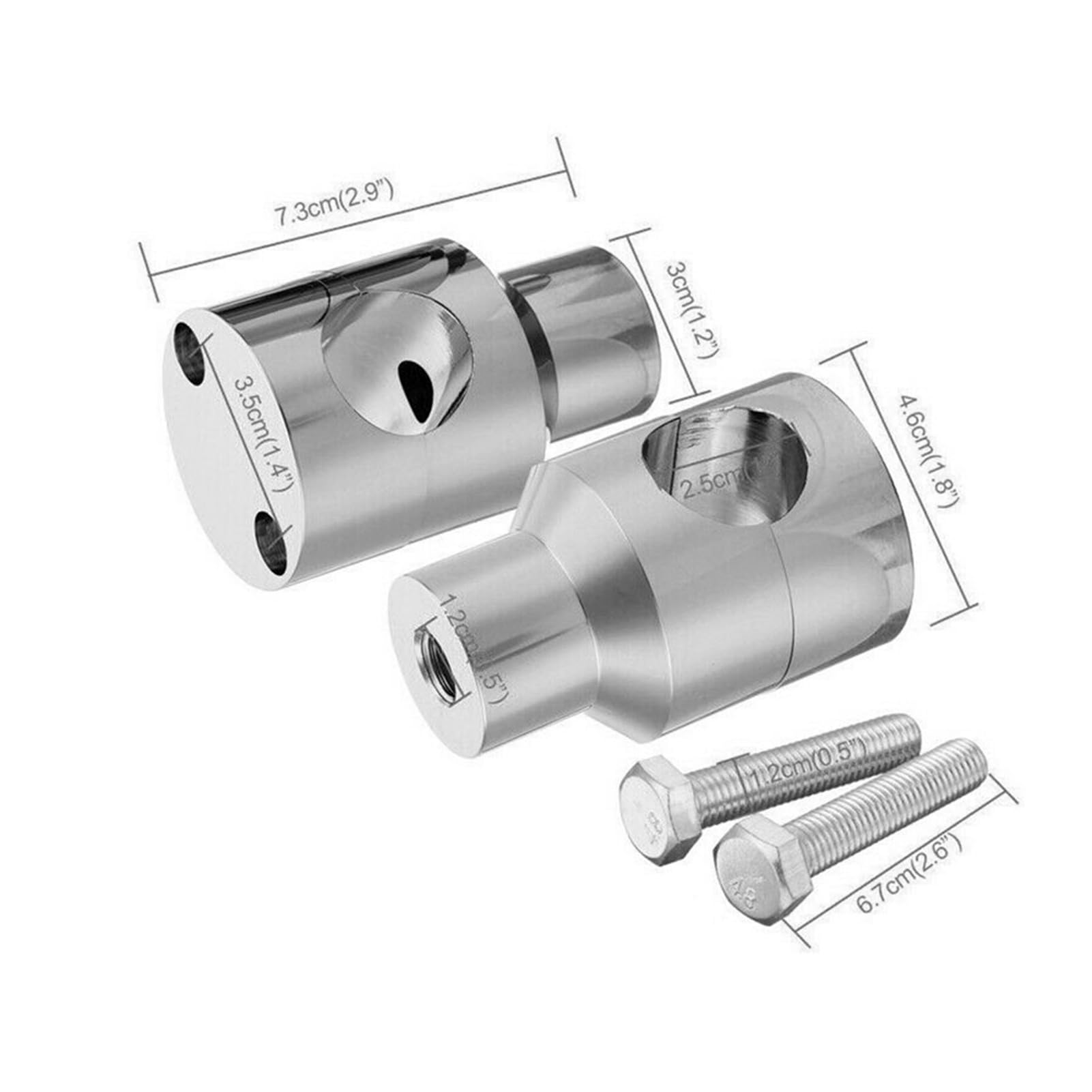pour riser guidon moto 25mm Pince de rehausseurs de guidon 25mm/1in avec boulon Pièces de moto universelles adaptées pour Bobber Chopper Support de serrage de guidon pour guidon Riser