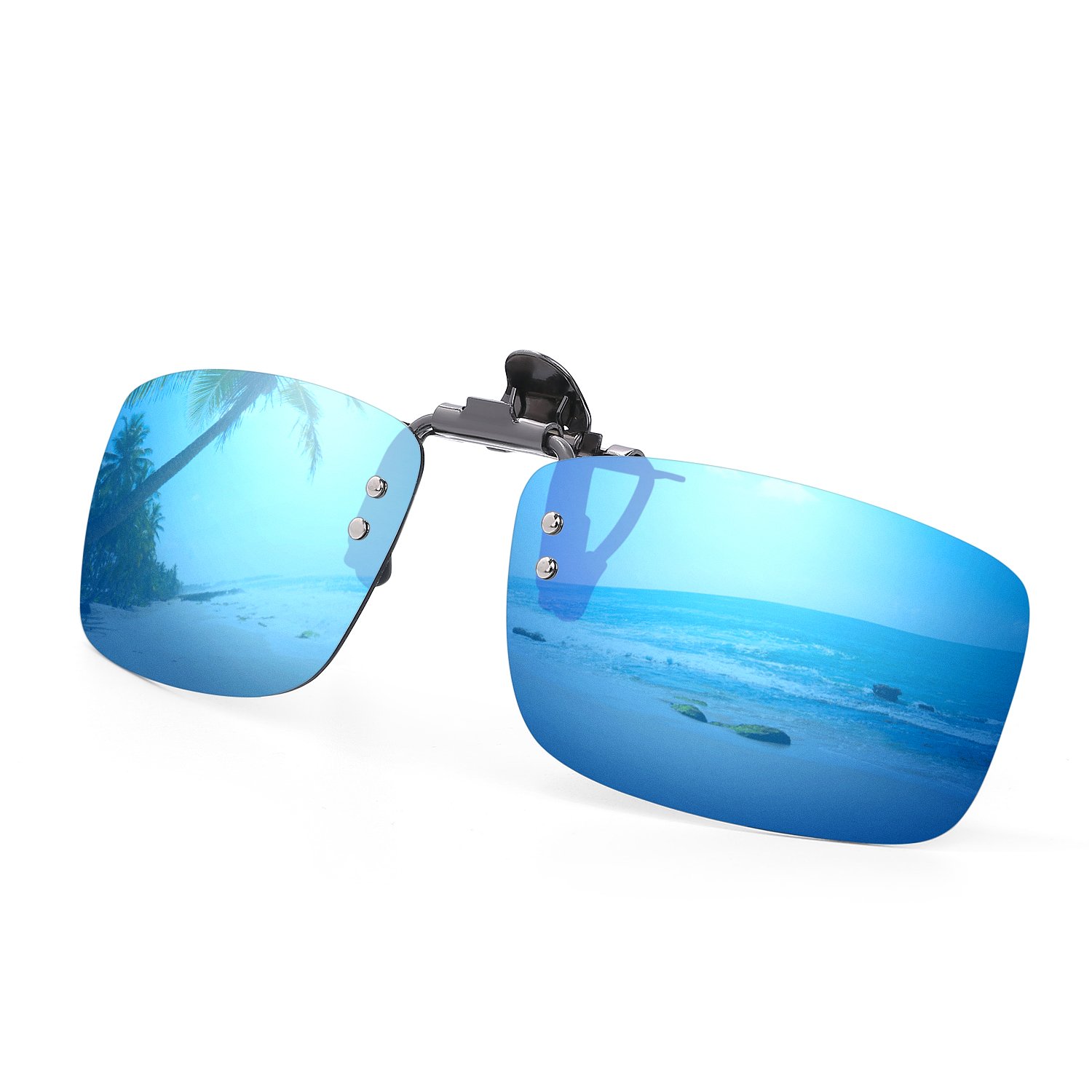 Cycling Sport Polarized Clip-on Flip up Metal Clip Sunglasses Lenses Glasses Unbreakable Driving Fishing Outdoor