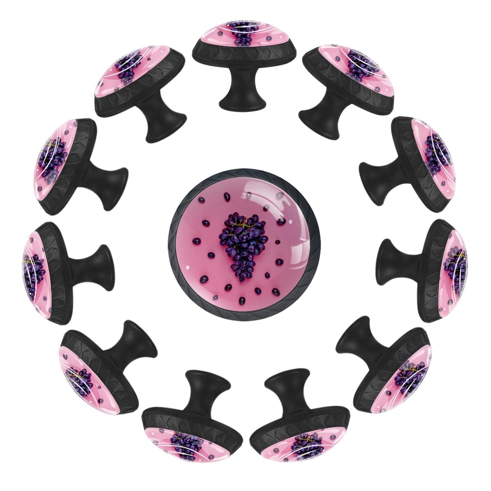 Boutons de tiroir ronds en verre rose AISSO pour meuble chic