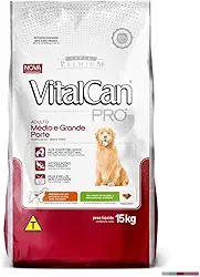 Ração VitalCan Adultos 15Kg - Médio e Grande Porte - Nutrição Completa e Saborosa