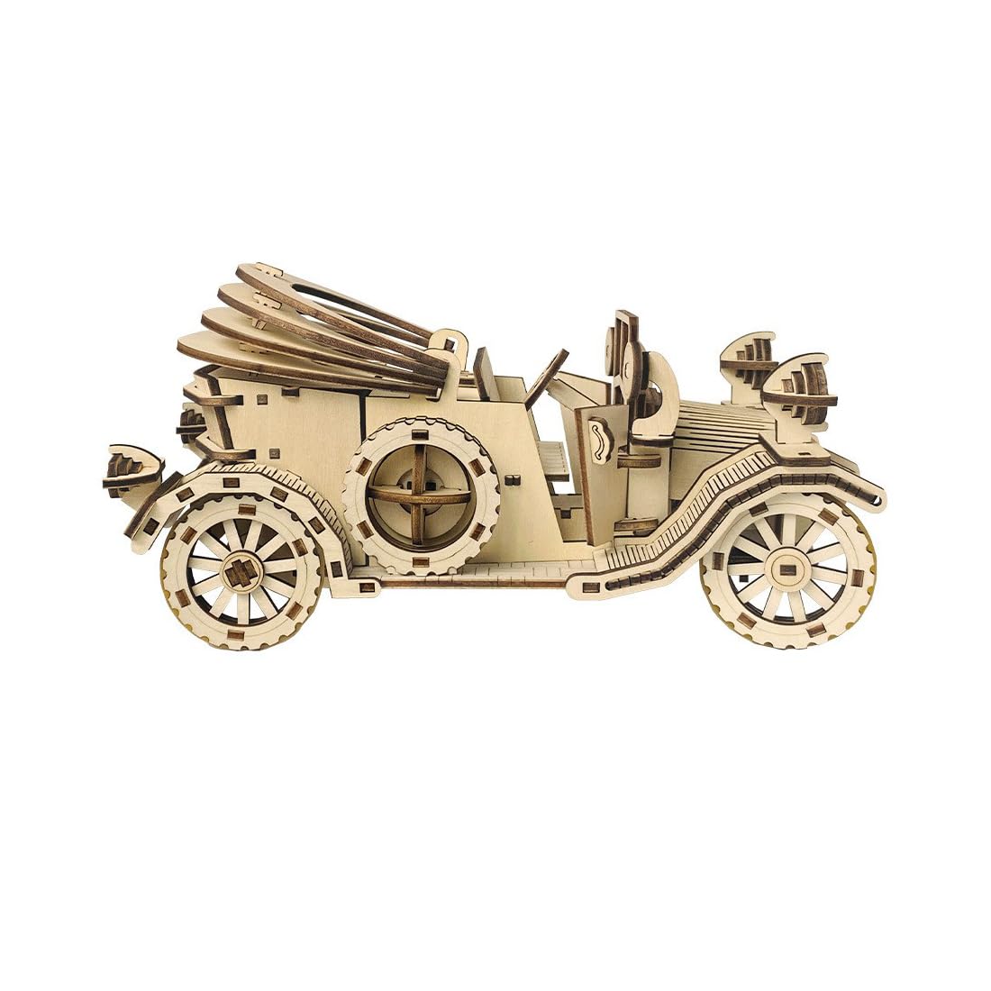 3D Auto Holzpuzzle Modellbausatz, 220 Teile DIY Retro Cabrio Holz Puzzle Modellbau, Selbstmontage Mechanisches Holzbausatz Weihnachten Deko Bildung Erwachsene