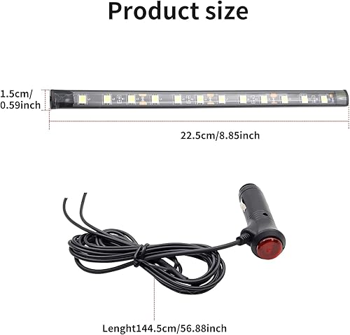 Miniatura 6 de Luces interiores LED DC 12V luz ambiental para asiento de coche, tira de luz LED DRL tira de luz diurna para coche, luces de atmósfera azul Icyblue,