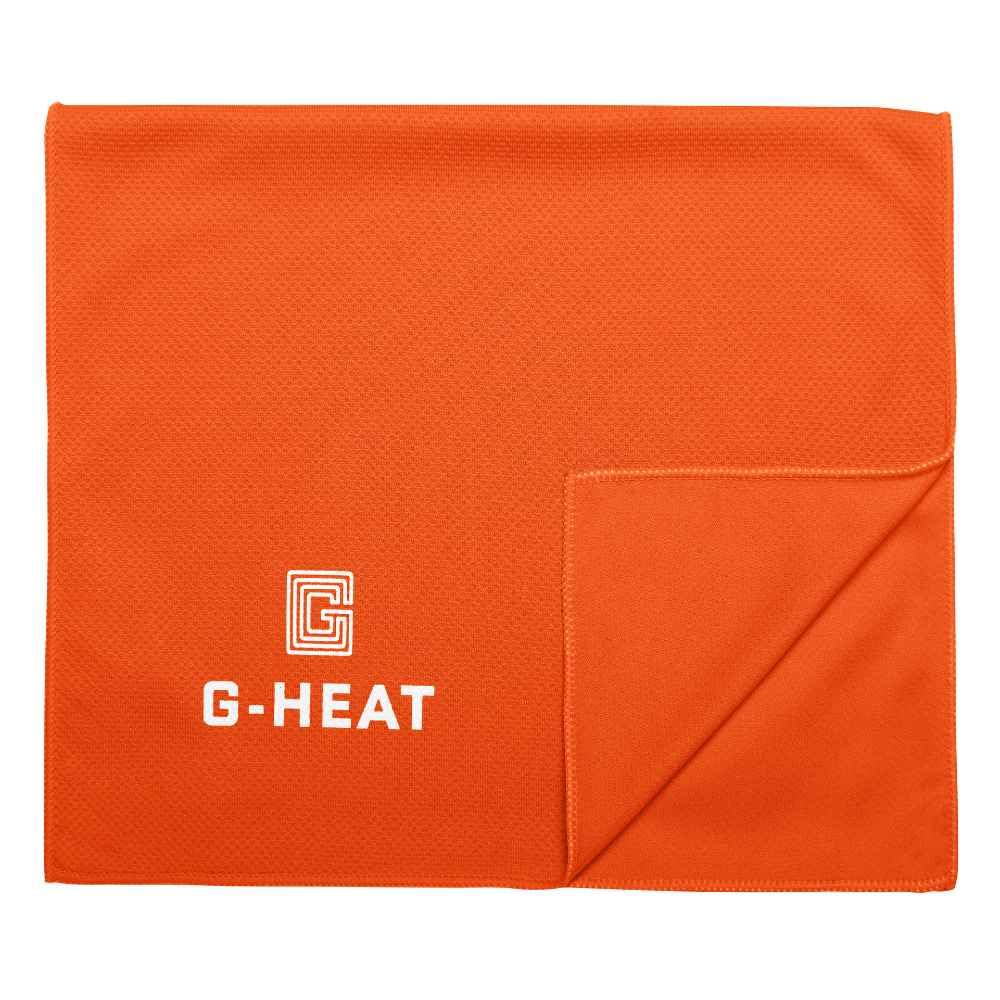 G-​HEAT - Serviette de Refroidissement Microfibre | 100 x 30cm | Serviette de Sport Rafraichissante | Anti-​Transpiration | Légère & Séchage Rapide | Idéale pour Fitness, Yoga, Randonnée (Orange)