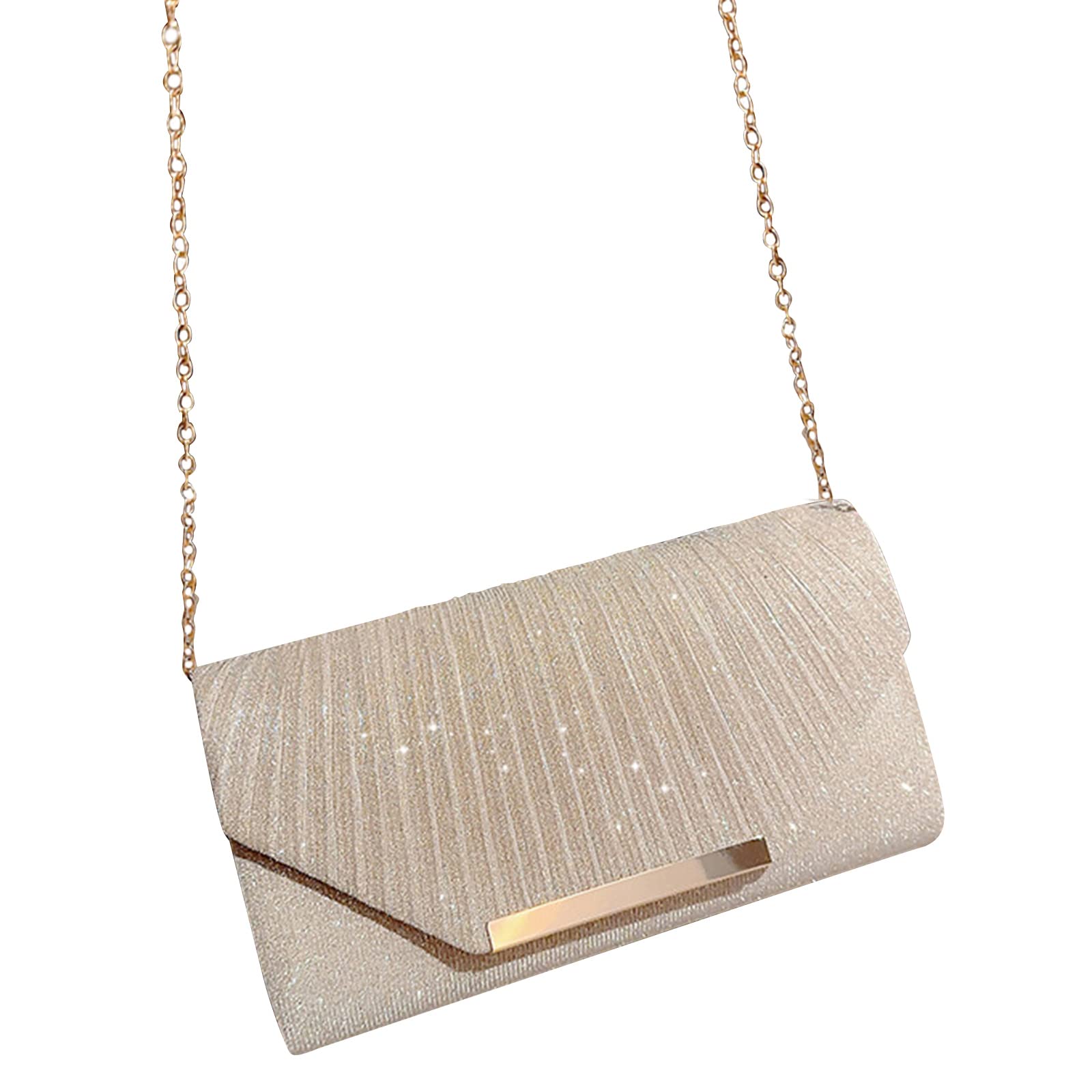GenericWomen Glitter Purse Formal Evening Bag Lady Elegant Party Banquet Wedding Clutches Handbag Female Cocktail Shoulder Bag Gold
