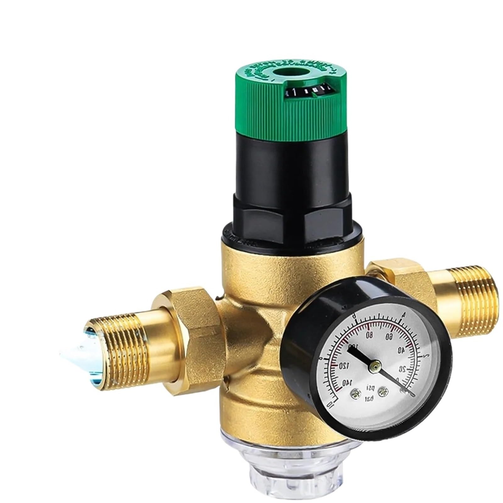 manómetro para Regulador De Presión De Agua De 3/4 Pulgada, Regulador De Presión De Agua Con Manómetro De Agua Y Filtro De Malla Regulador de presión