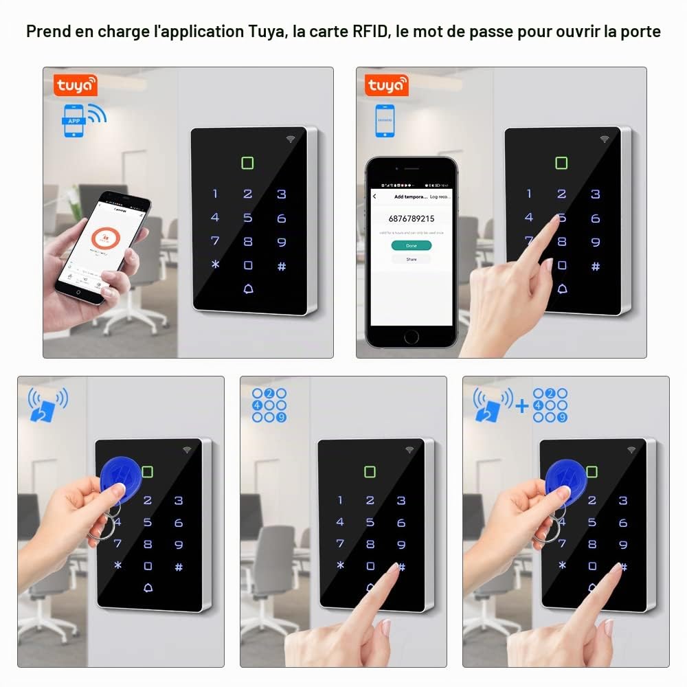 Clavier de contrôle d'accès WiFi autonome Tuya RFID 125 kHz contrôleur d'accès étanche pour système de sécurité d'entrée de porte
