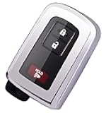 Smart TPU Key Fob Cover Case Keyless Entry Holder Protector for 2019 2020 2021 Toyota Tacoma 4Runner Sequoia 2017 2018 Highlander Avalon Camry Corolla RAV4 Land Cruise Prius V HYQ14FBA (Silver)