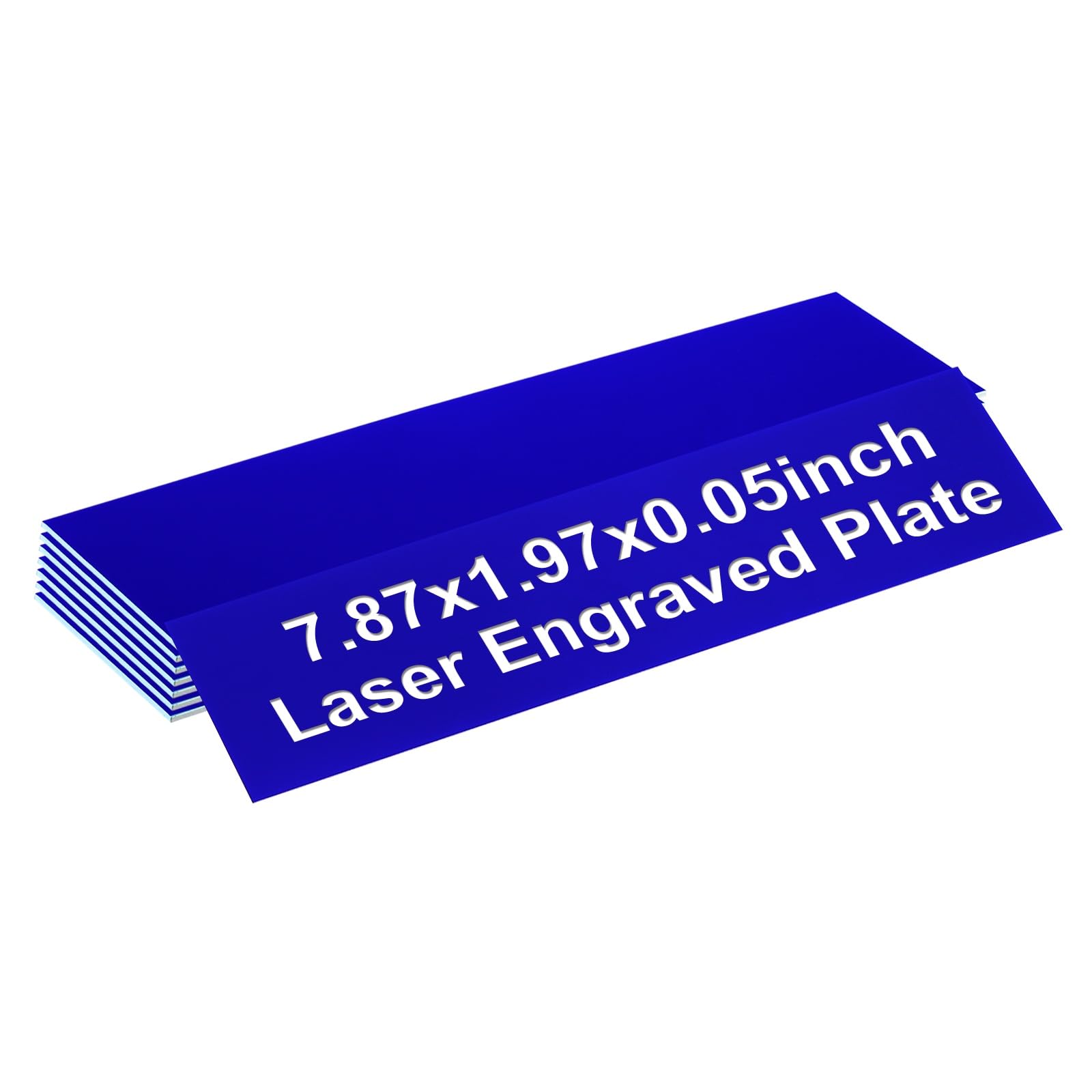 PATIKIL Blank Name Plates, 7.87x1.97" Engraved Name Plates Name Plate Personalized Custom Door Signs Desk Tags for Office Classroom, Blue Color White Letter, 8 Pcs