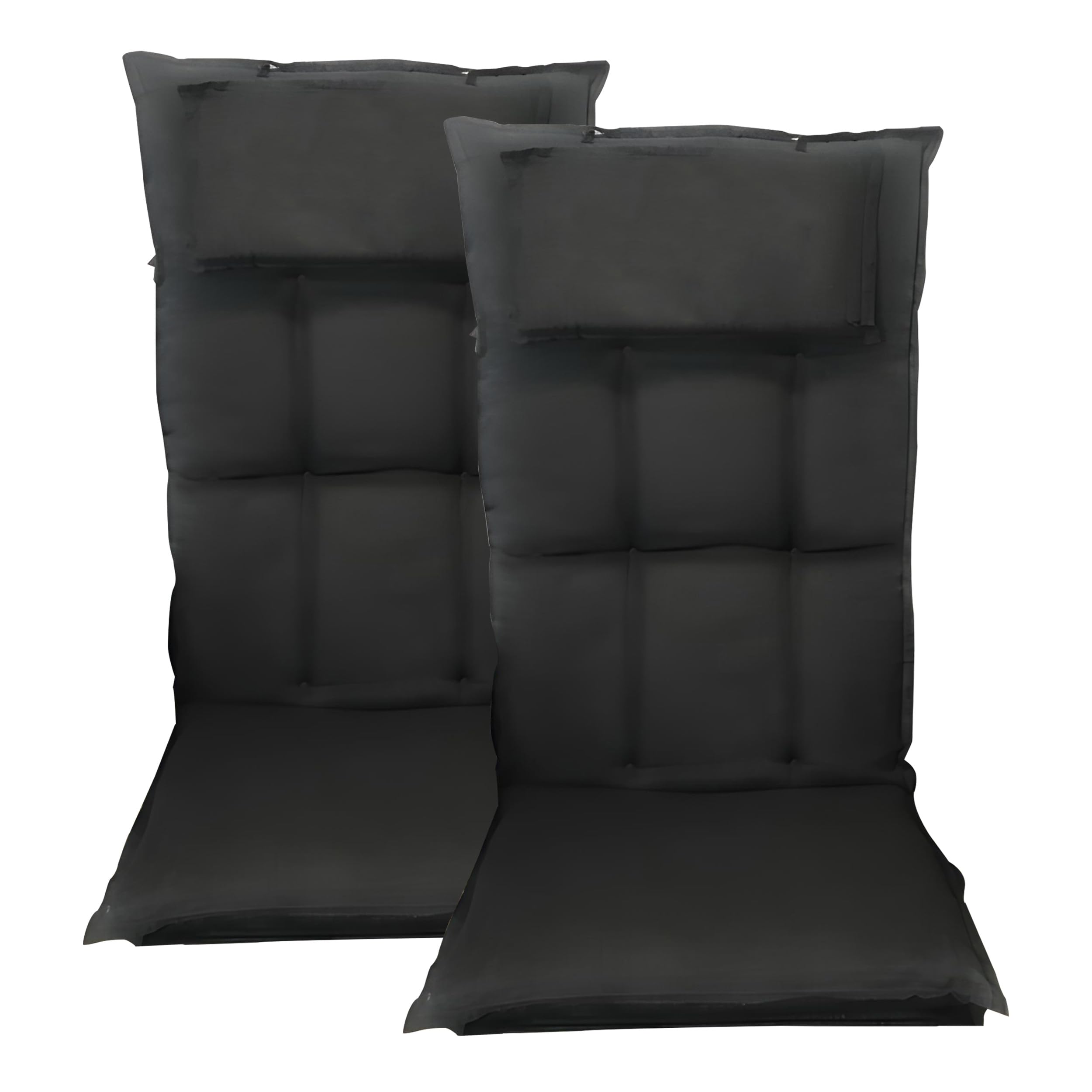 Lot De 4 Coussins De Chaise Jardin Anthracite - Imperméables, Résistants Aux UV, Pour Chaises à Dossier Haut