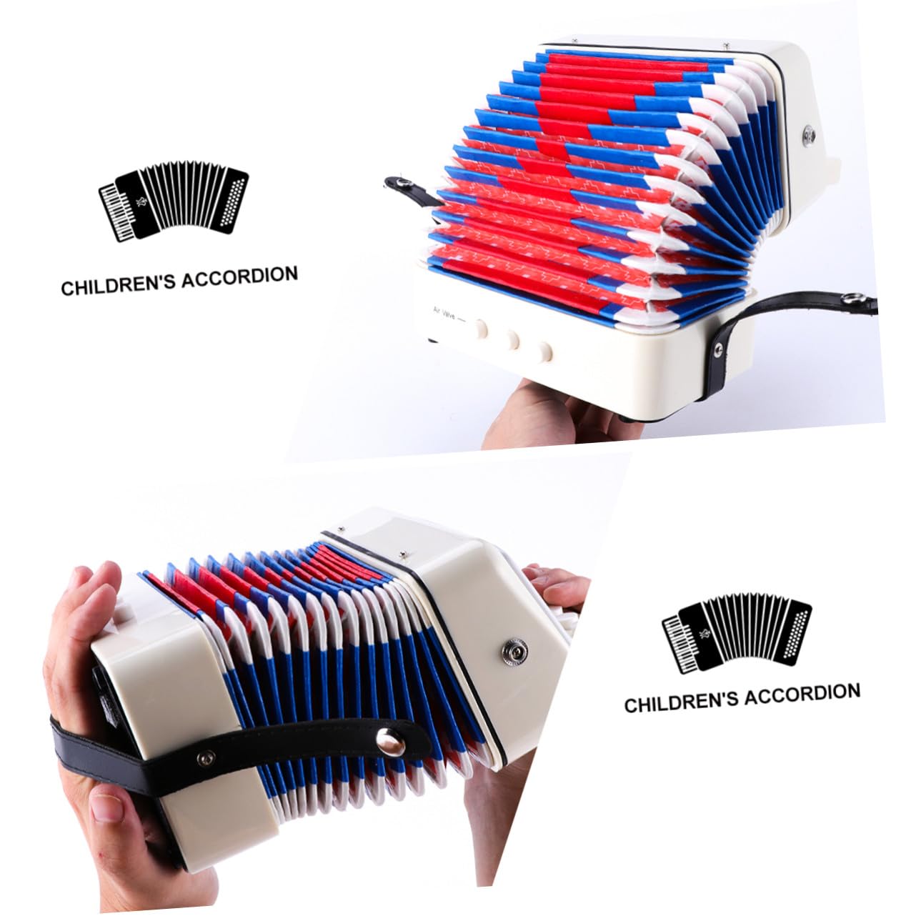 Fisarmonica per Mini Giocattolo Musicale Educativo in Plastica Abs e Metallo Strumento per Sviluppo Cognitivo e Coordinazione Occhio-mano Regalo per Ragazzi e Ragazze