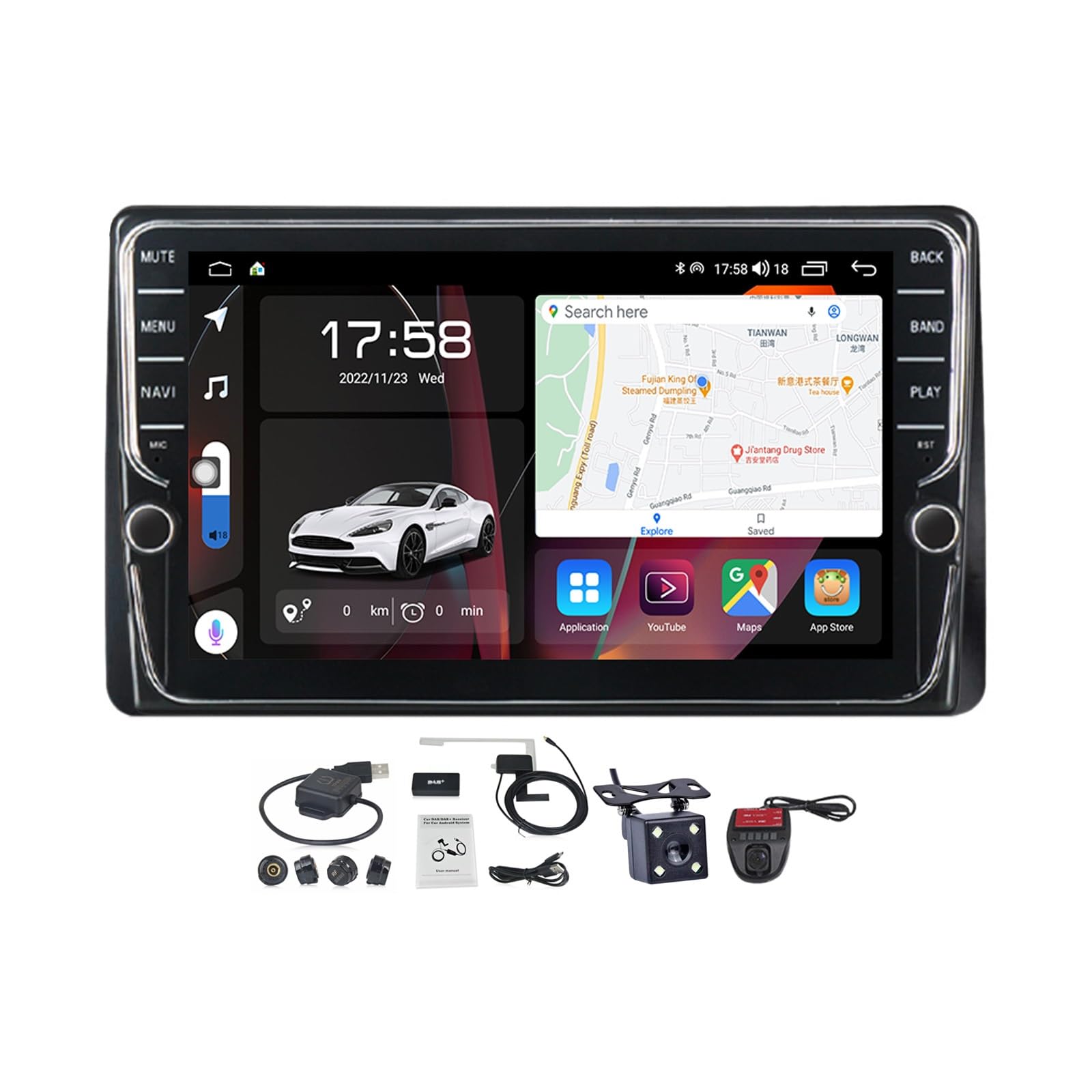Navigation de voiture Android 11 pour voyager en Renault Duster et Arkana avec écran 9 pouces