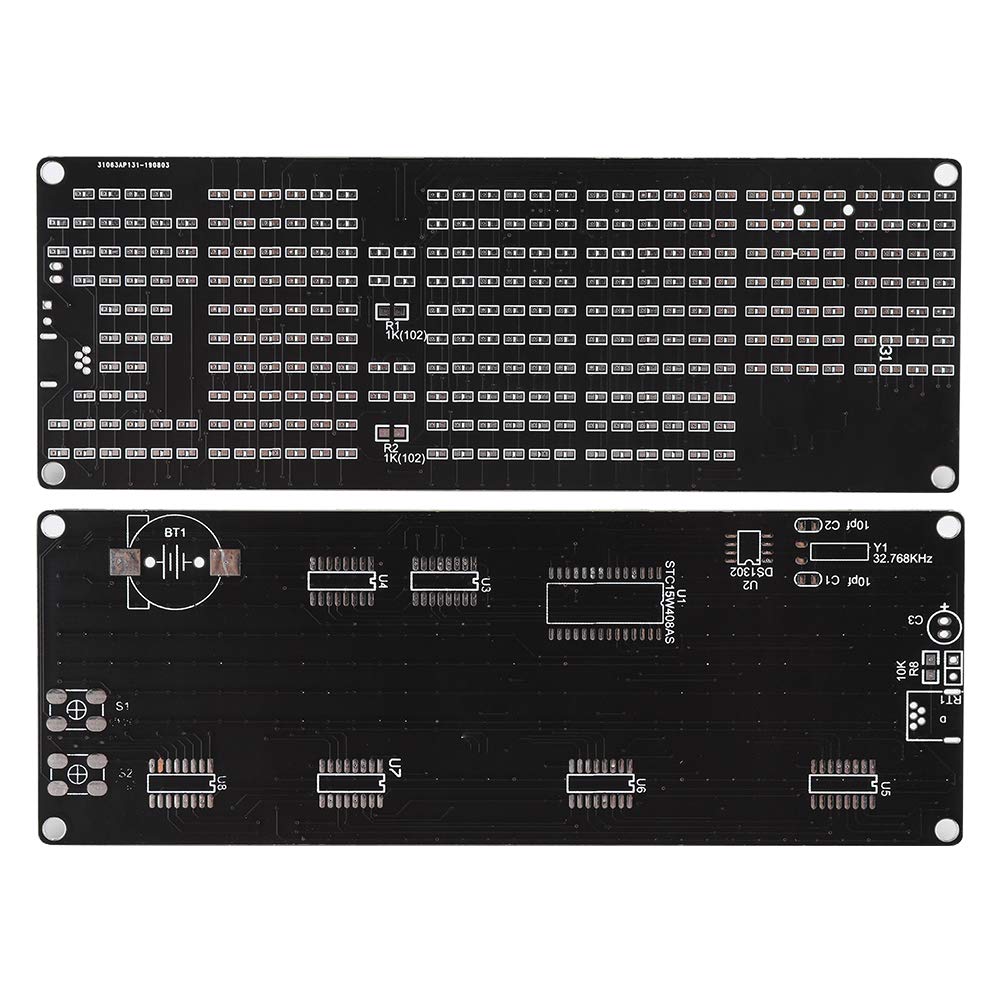Garsent Kit LED-Uhr, 5V Digital Electronic DIY Clock Kit in Acryl Aussehen mit Temperatur Prompt für DIY.