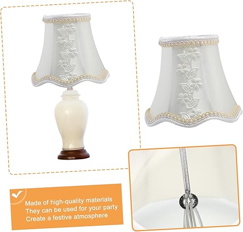 Miniatura 9 de Pantalla de tela para bricolaje, pantalla de estilo europeo, pantalla de tela vintage, pantalla de campana de vieira de tela, reemplazo para lámpara