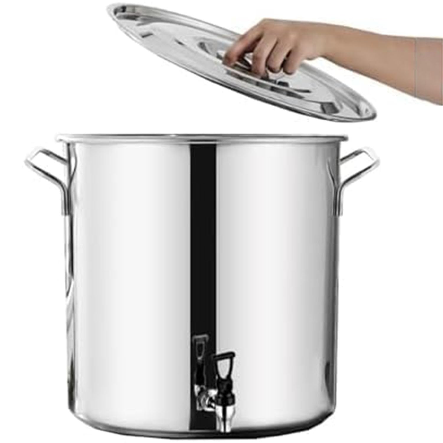 Urna de café aislada de acero inoxidable con grifo, dispensador de agua caliente de 45 L para té, sopa y gachas de arroz, servicio de catering, 40 x 40 cm