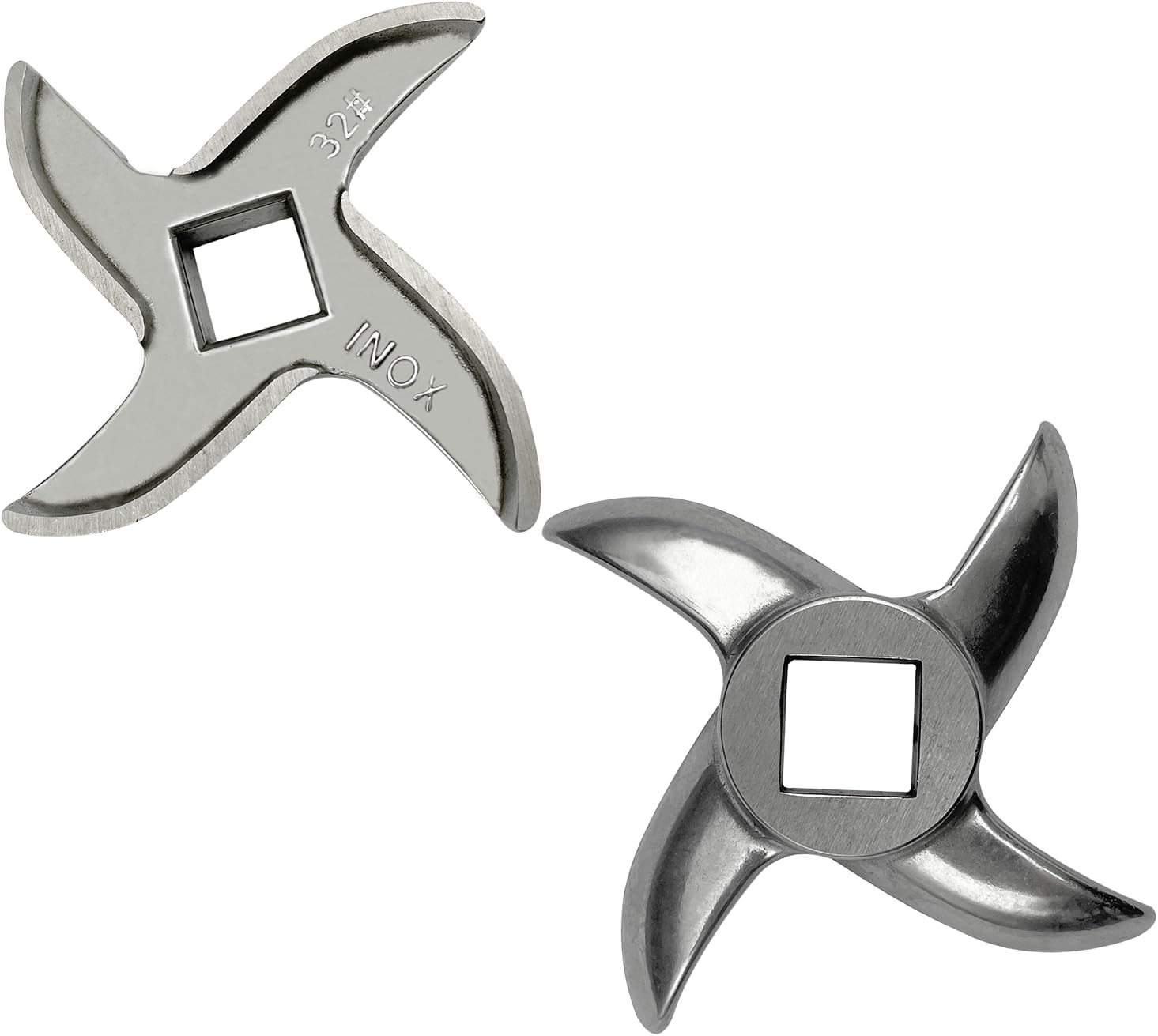 #32 Grinder Blade Stainless Steel Knife Cutter Replacement, Please check the size and shape(2 pc)