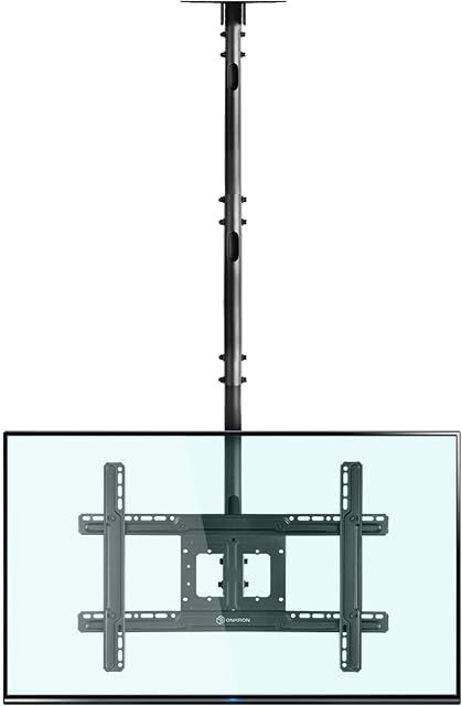 ONKRON TV Ceiling Mount Swivel 32-80 inch - max VESA 600x400 Extendable 717-3104 mm up to 68.2 kg TV & Monitor Ceiling Bracket N2L Black