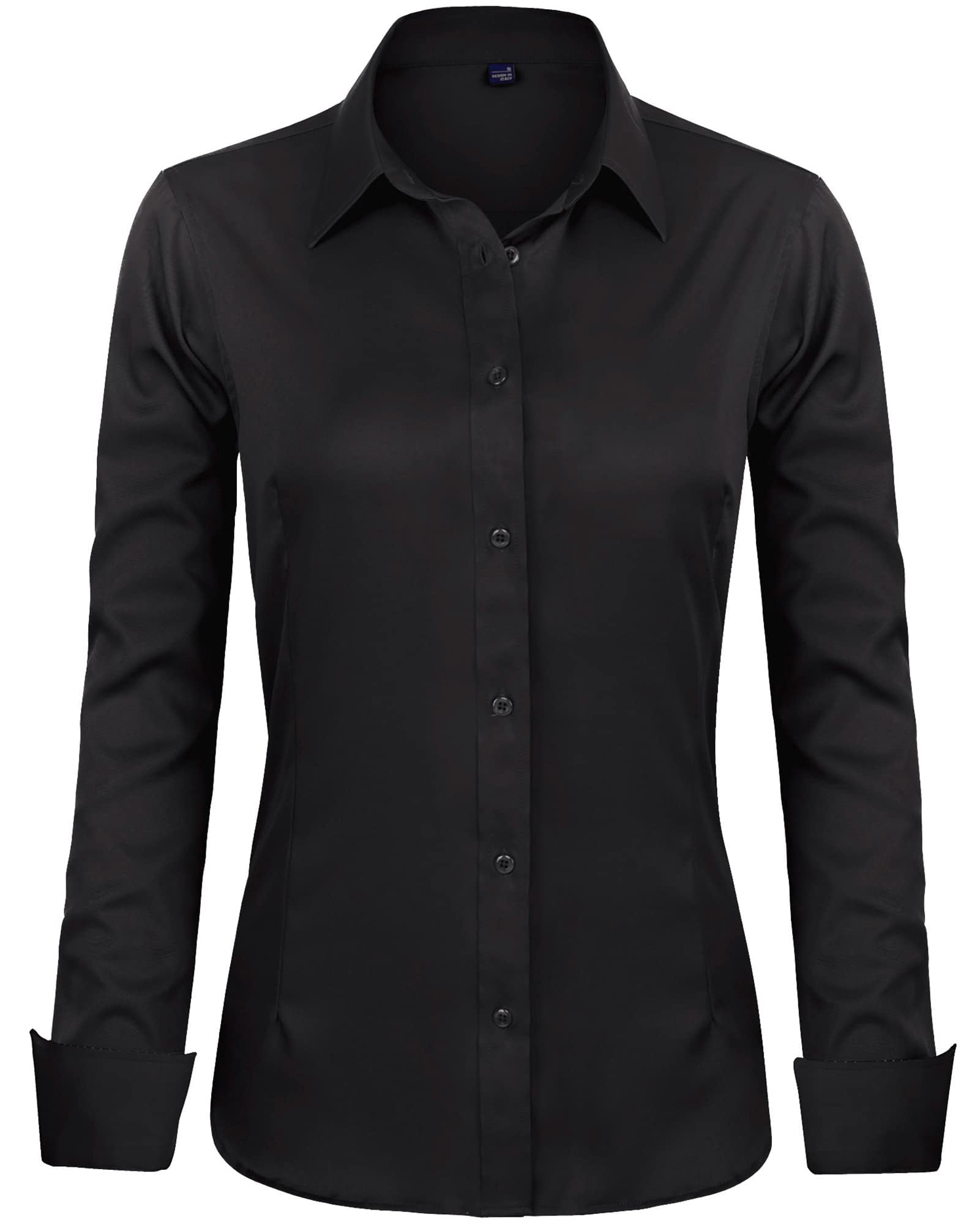 J.VER Bluse Damen Casual Business Bluse Damen Button Down Shirts Klassische Langarm Kragen Tops Bügelleichtes Modern Oberteil