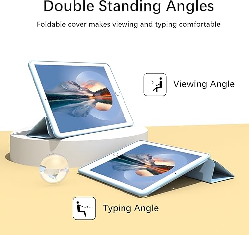 Miniatura 5 de Funda para iPad de 9.7 pulgadas 2017/2018, ligera, delgada, suave, TPU triple soporte, funda de reposo/encendido automático para iPad 9.7 5ª/6ª