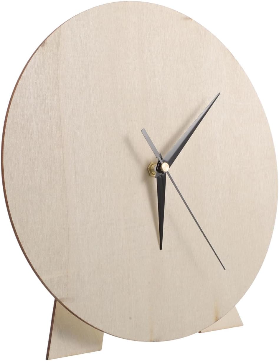 Milisten Wooden DIY Round Blank Clock Dial 10.23In Painting Craft Face for Kids Creativity Home Decor Nursery Classroom Skill Building