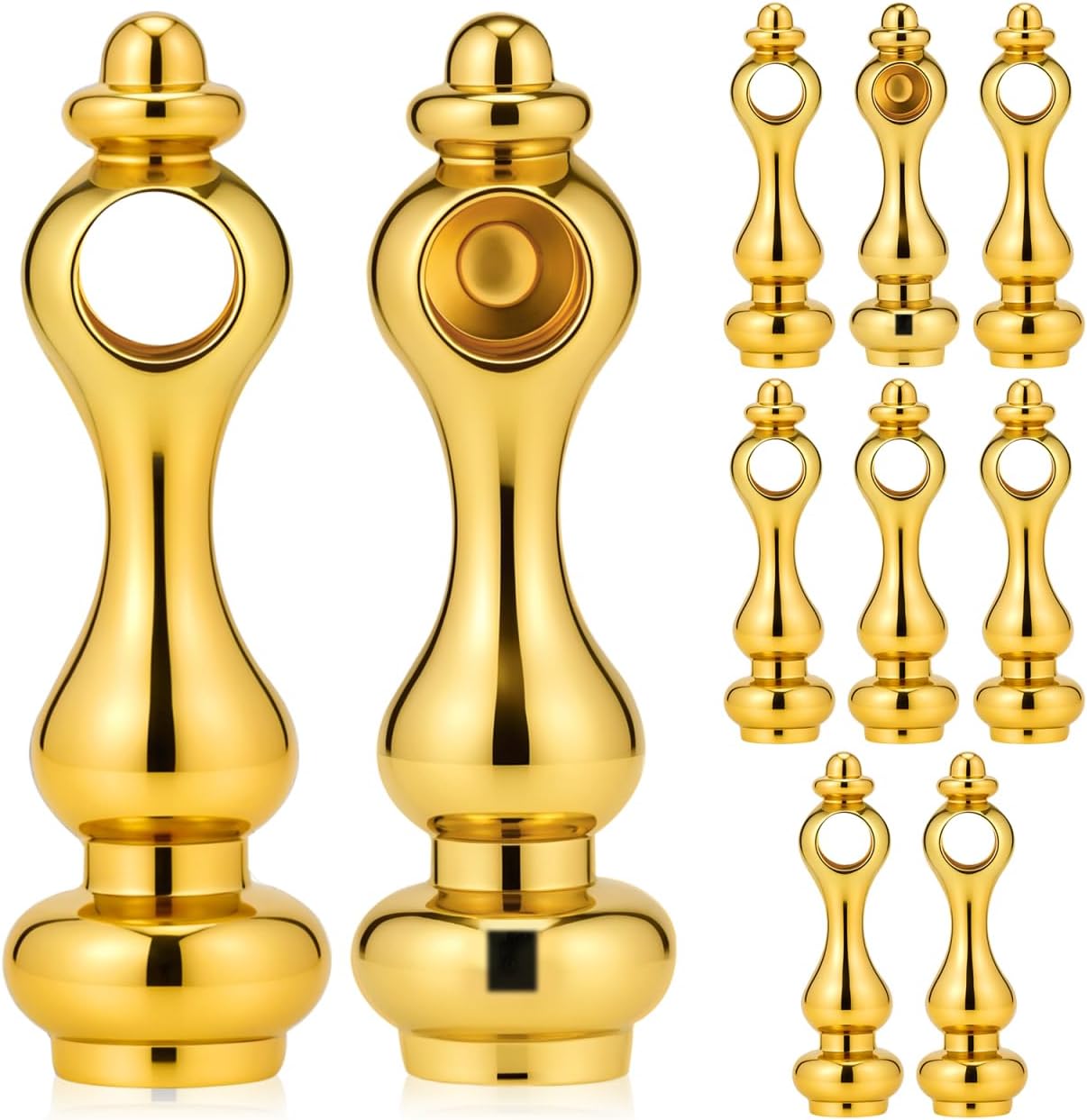 Toddmomy 10-Piece Decorative Metal Spindles Furniture Hardware Accessories Railing Connectors for Wine Cabinet Cart Home Diy Projects