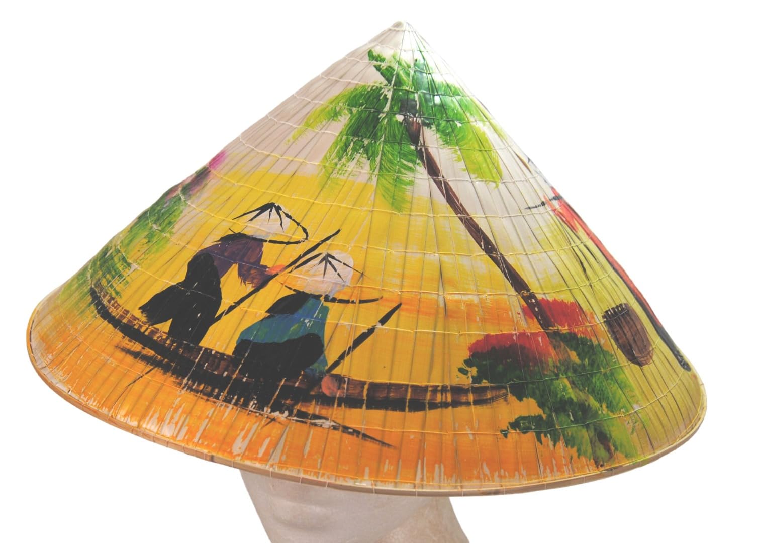 Terrapin Trading Genuine Painted Vietnamese Non La Conical Hat Vietnam Asia Viet Cong Farmer