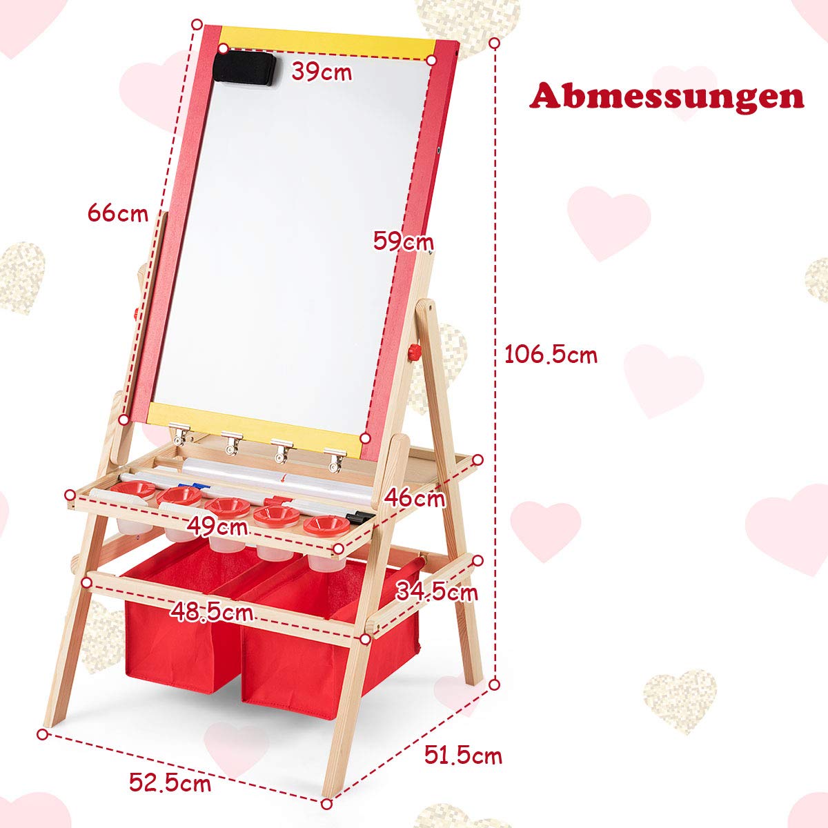 GOPLUS Caballete Infantil de Doble Cara con Soporte Ajustable