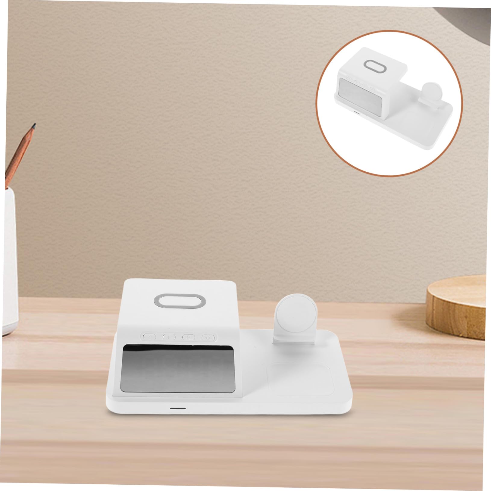 15w Caricatore Wireless con Orologio Dock di Ricarica Rapida da Supporto per Ricarica Wireless Adatto per Smartphone per Comodino e Ufficio